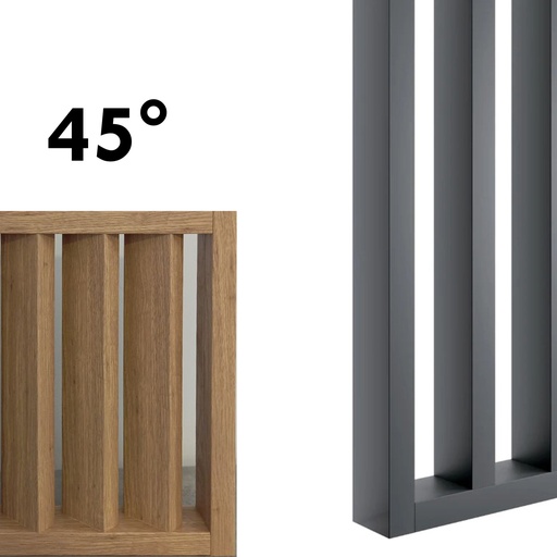 [WA45-GR-1550] Wall  -  Frangisole  -  kit pareti finitura  - 45° -   Graffite  -  L  1550 x H 2750