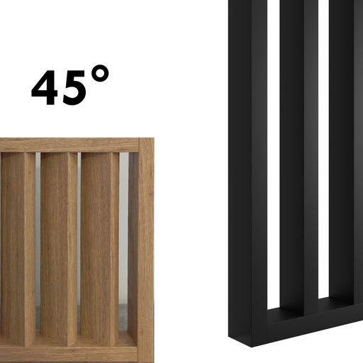 [WA45-NE-590] Wall  -  Frangisole  -  kit pareti finitura  - 45° -   Nero  -  L  590 x H 2750