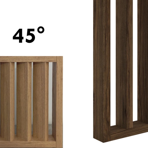 [WA45-NC-830] Wall  -  Frangisole  -  kit pareti finitura  - 45° -   Noce Classico  -  L  830 x H 2750